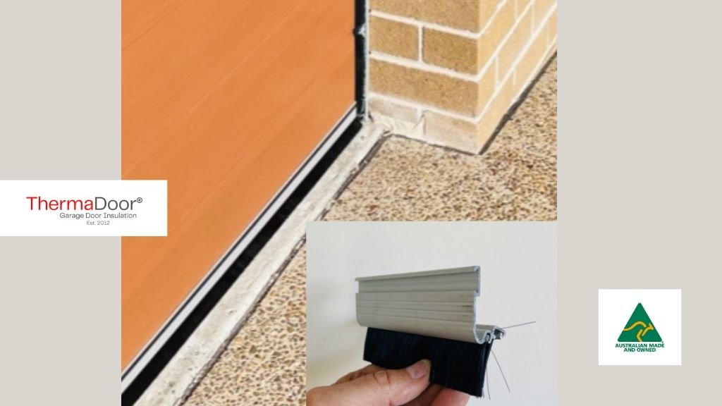 Installing flame retardant Australian-made garage door seal for energy efficiency and bushfire safety.