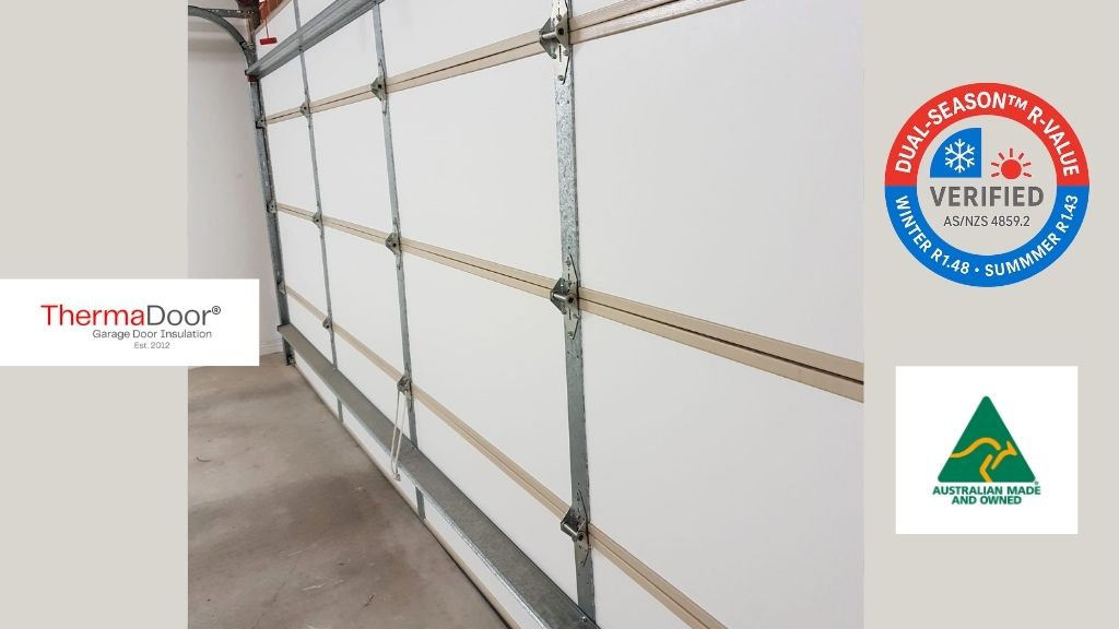 Garage door insulation temperature difference explained by ThermaDoor — comparing surface temperature vs ambient temperature.