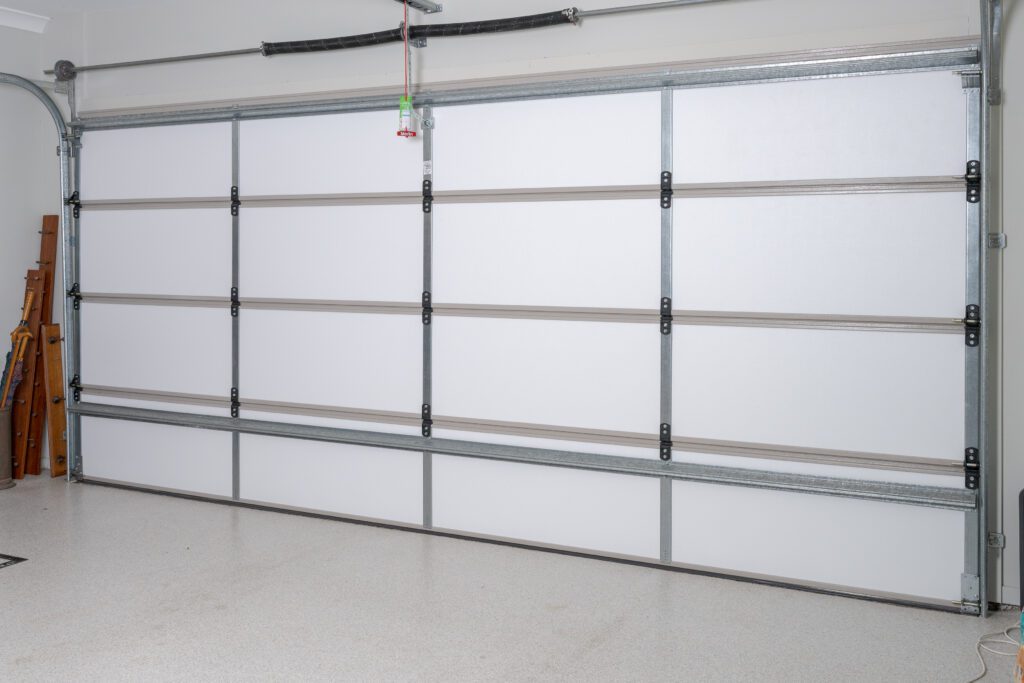 Double garage door fully fitted with ThermaDoor insulation panels.
