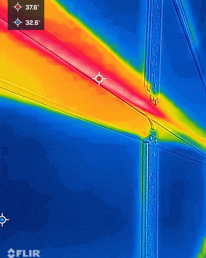 Thermal Bridging Through Steel Garage Door Hardware — FLIR Thermal Image
