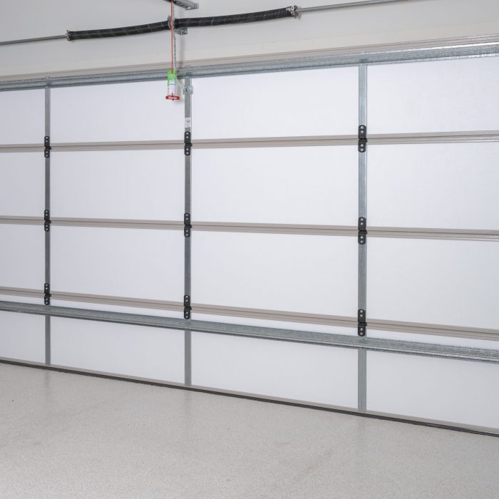 Double garage door fully fitted with ThermaDoor insulation panels.